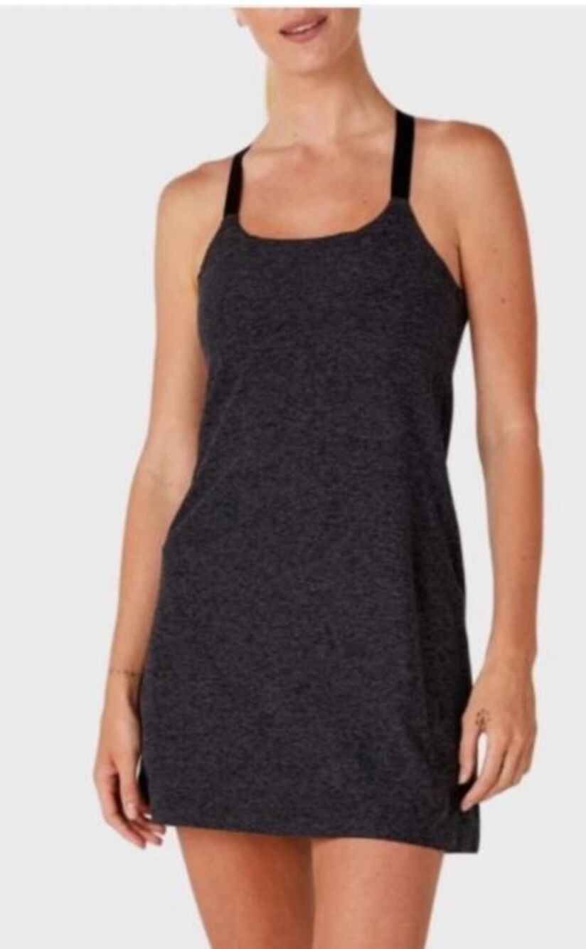 Beyond Yoga Spacedye Move It Dress Large Shorts Charcoal Gray Black Active Soft